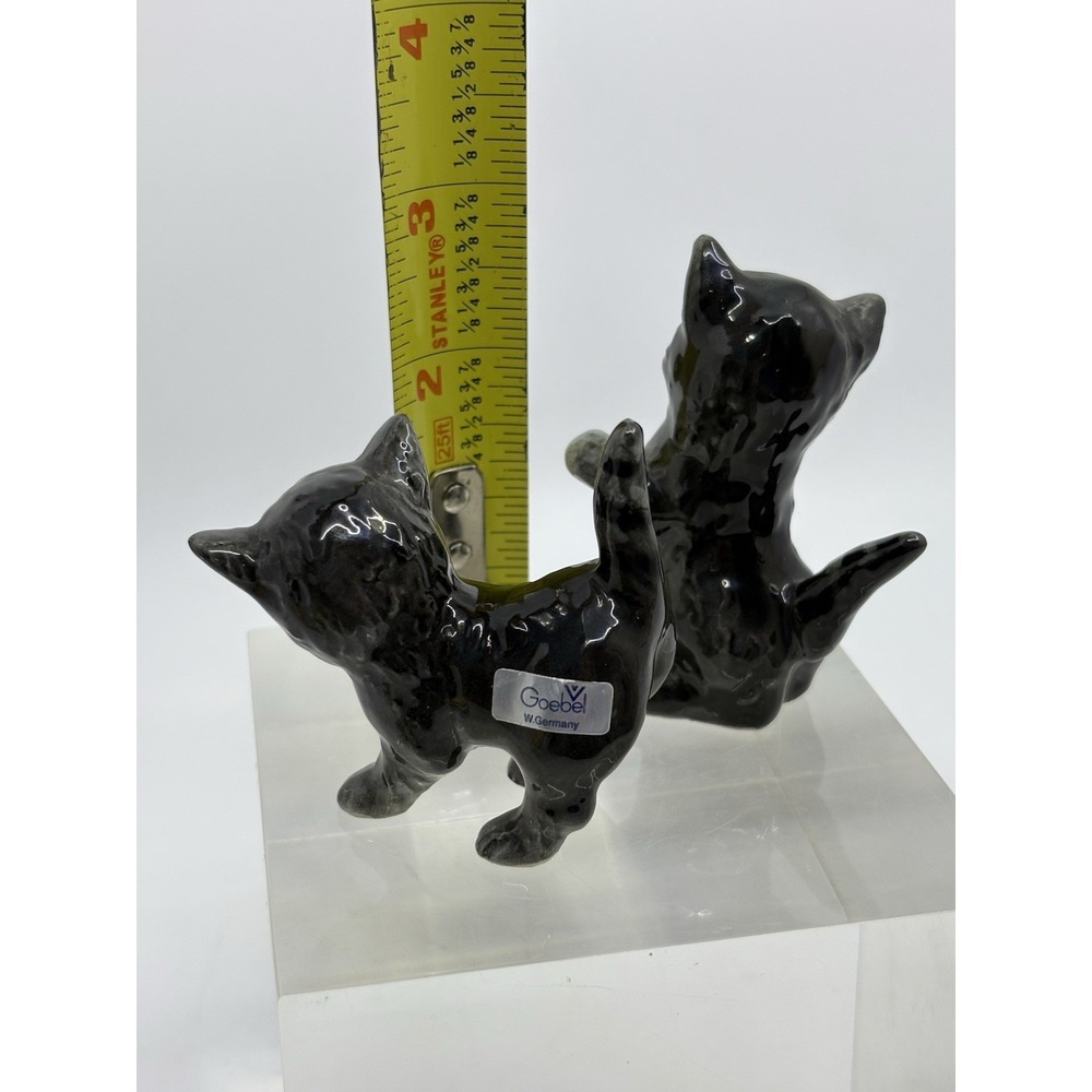 Vintage Goebel Grey Kitten Cat with Lady Bug Figurine Set Of 2 - Picture 5 of 6